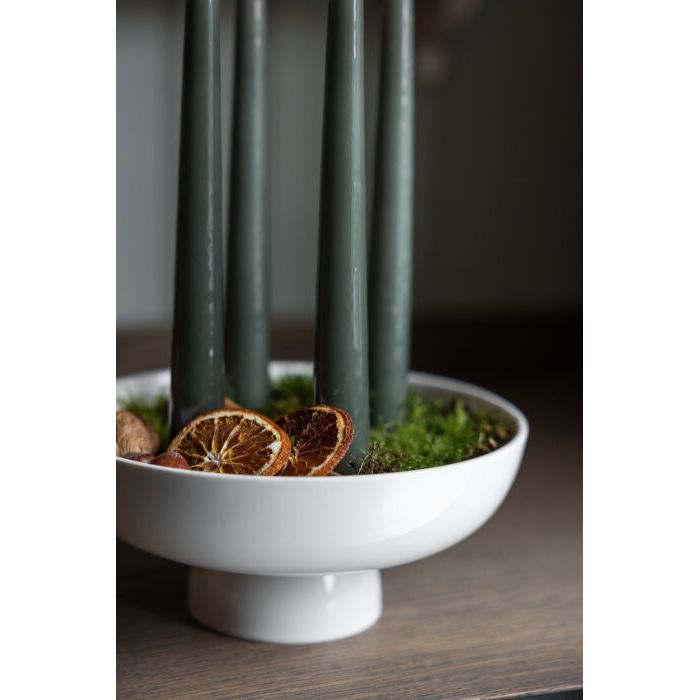 Storefactory Granhammar - Kerzenhalter - glossy weiß - 21 x 9 cm