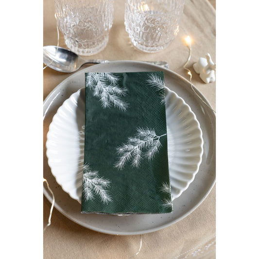 Storefactory Vintergran Papierserviette mit Zweigen - green