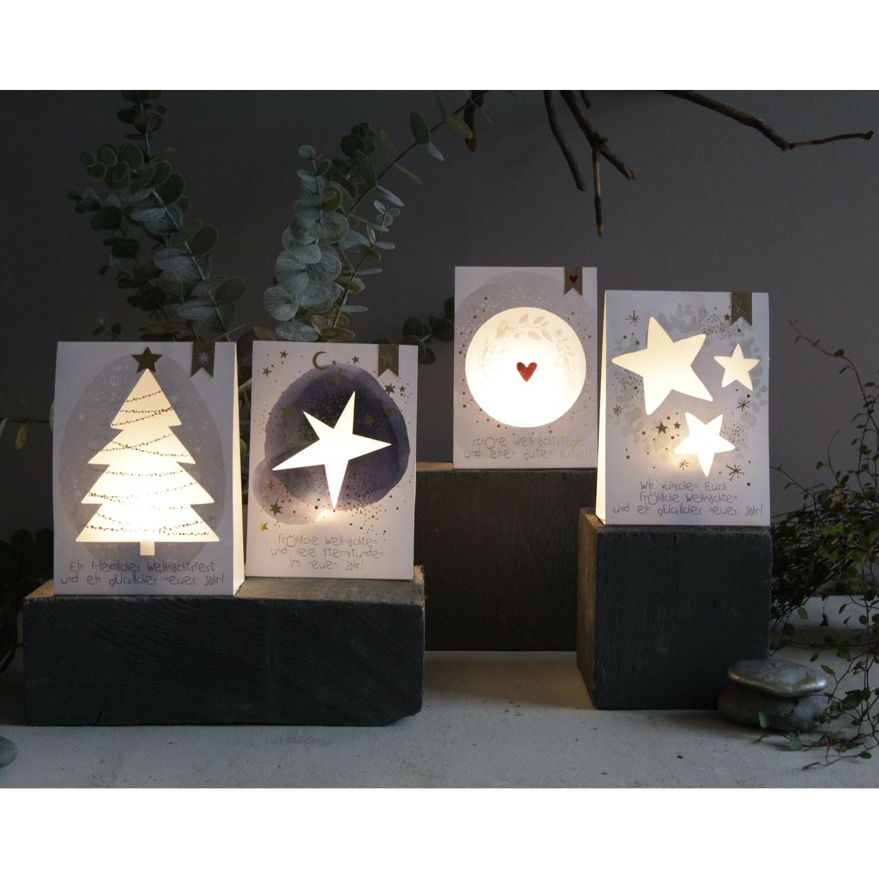 Good old Friends Winterlichtkarte -Ein friedliches Weihnachtsfest-