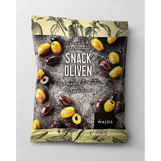 Snack Oliven Kalamata + Grün gemischt mit Kräutern