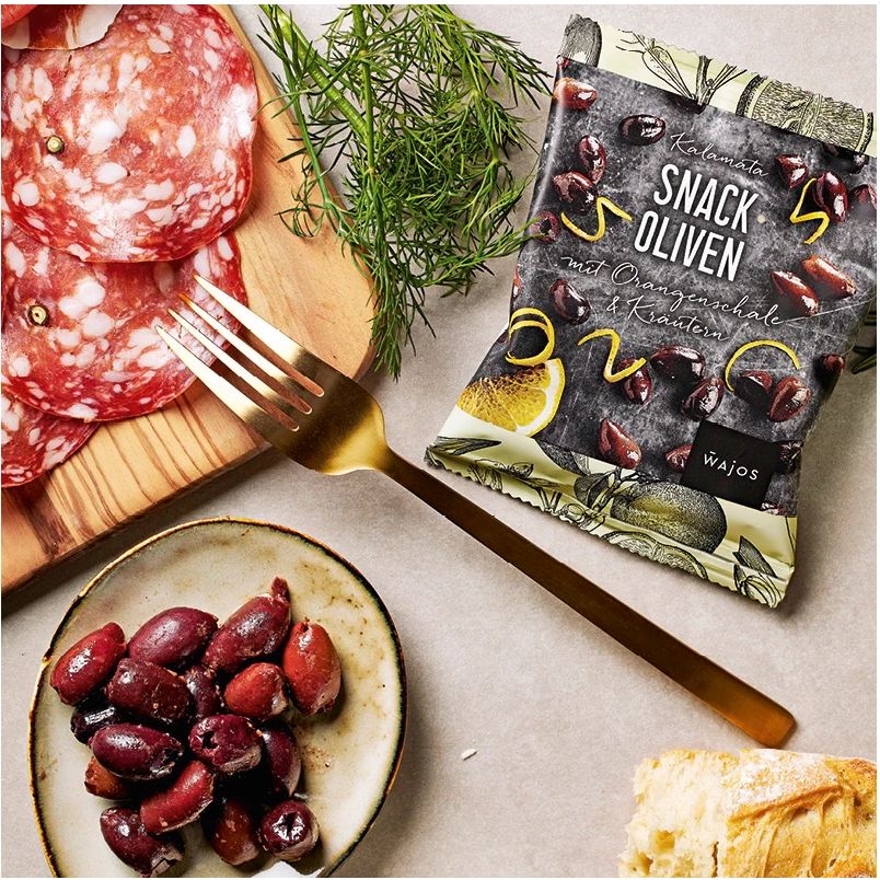 Snack Oliven Kalamata mit Orangenschale & Kräutern