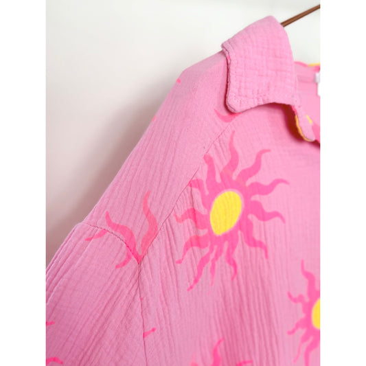 Musselin Bluse mit Sonnen -pink