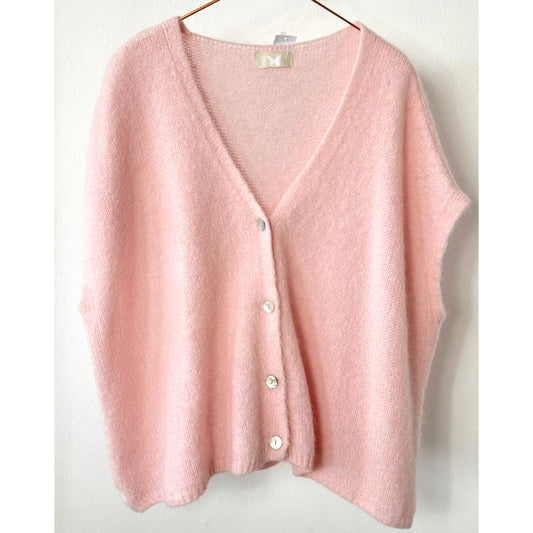 Oversize Strickweste -rosa-