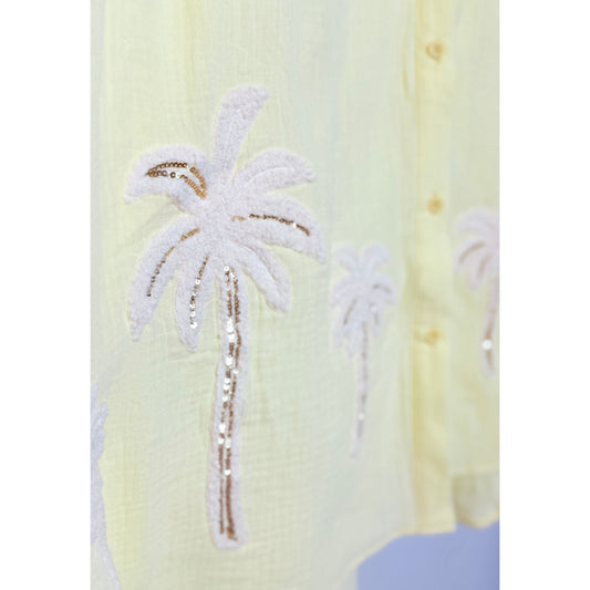 Musselinbluse -Palm Breeze- gelb