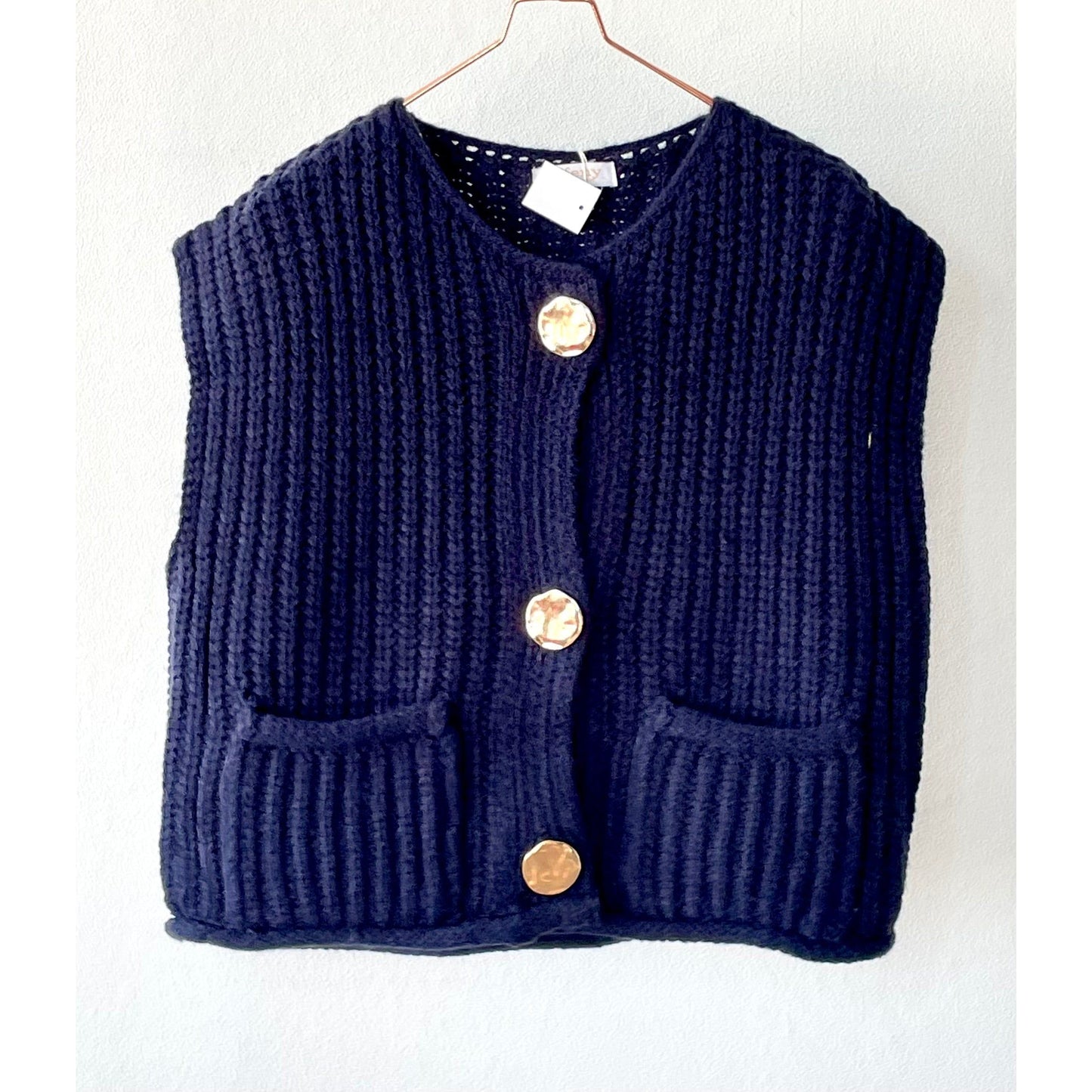 Strickweste Grobstrick -navy-