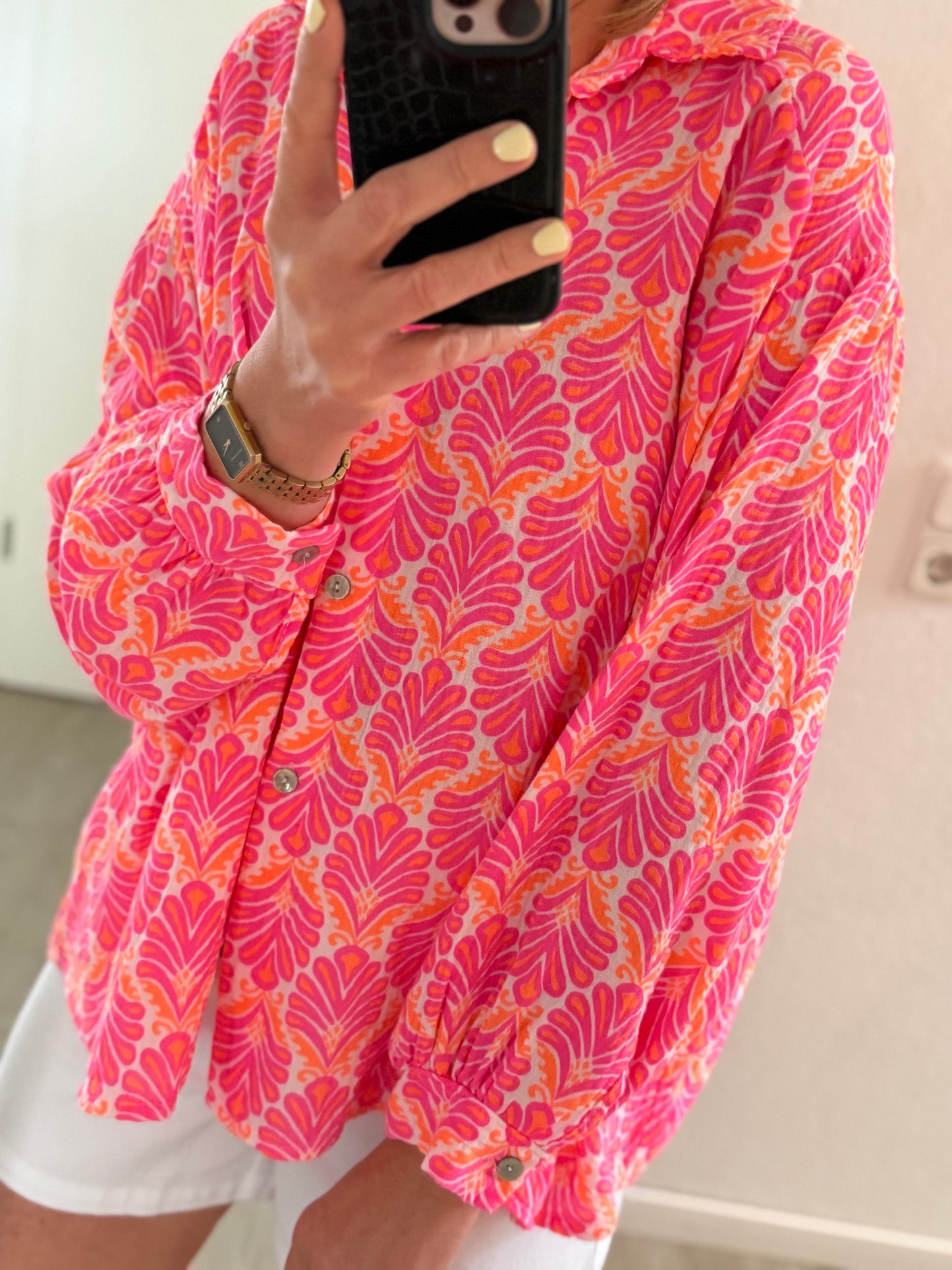 Musselin Bluse - neon