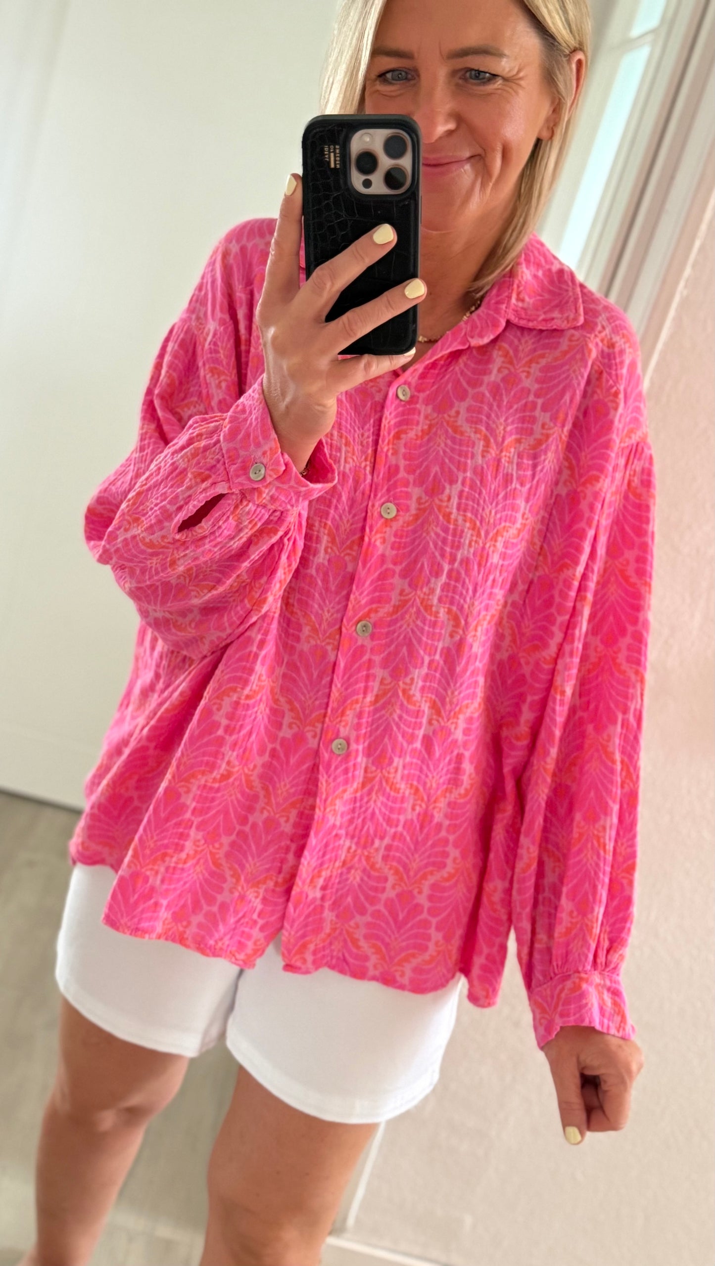 Musselin Bluse - neon