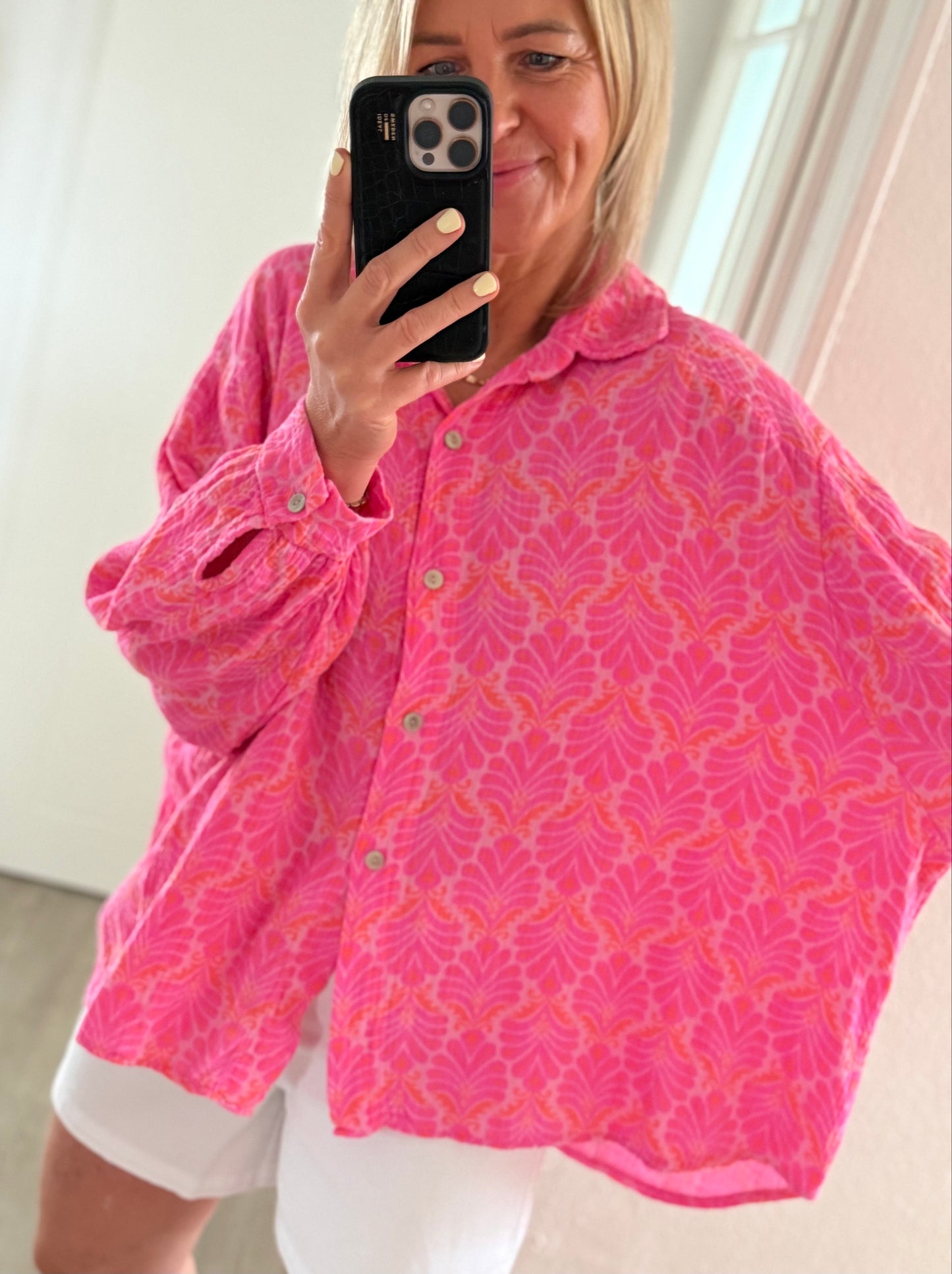 Musselin Bluse - neon
