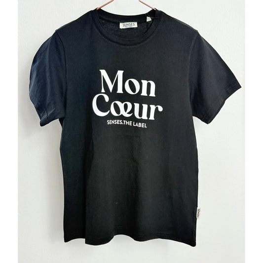 Senses the label T-Shirt "Mon Coeur" -black