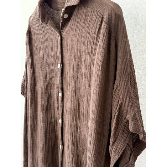 Musselinbluse -braun