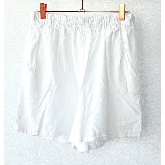Leinenshorts -weiß