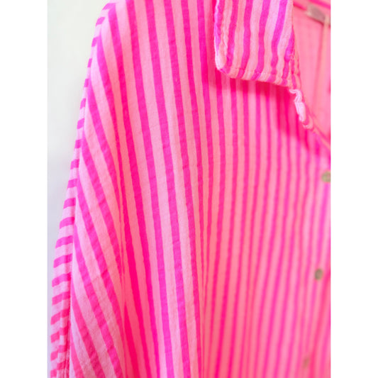 Musselinbluse -neonpink