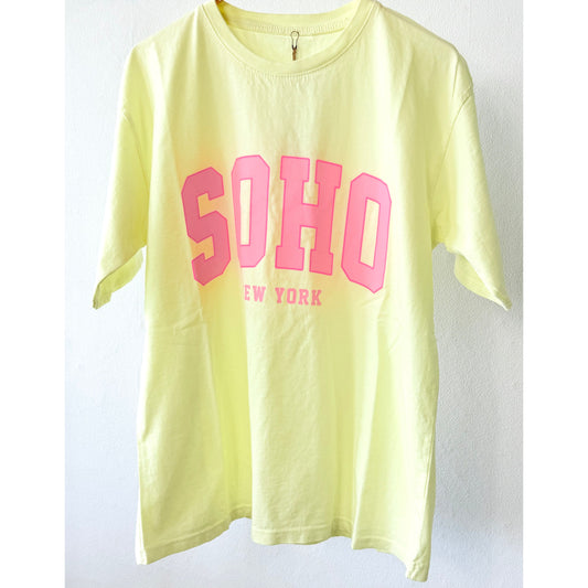 T-Shirt -SOHO- gelb-rosa