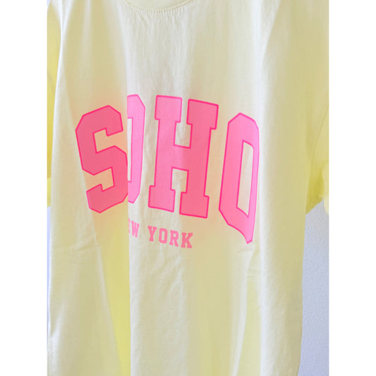T-Shirt -SOHO- gelb-rosa