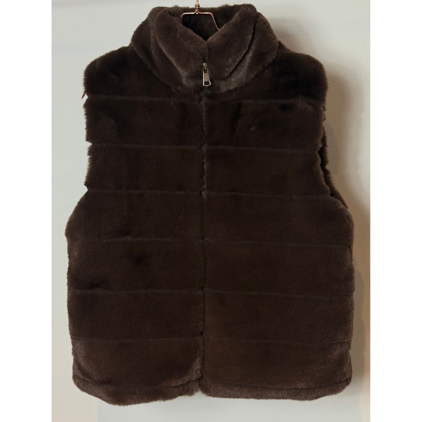 Kunstfell Weste- braun