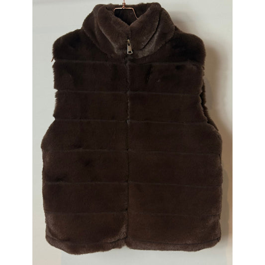 Kunstfell Weste- braun