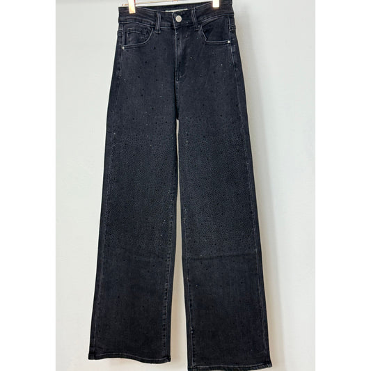 Jeans mit Glitzer - schwarz