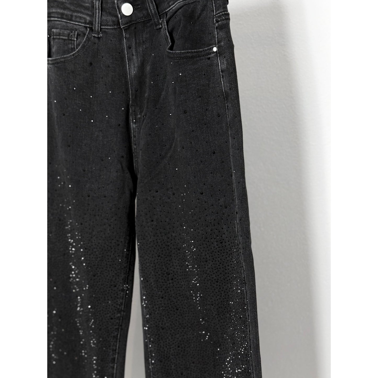 Jeans mit Glitzer - schwarz