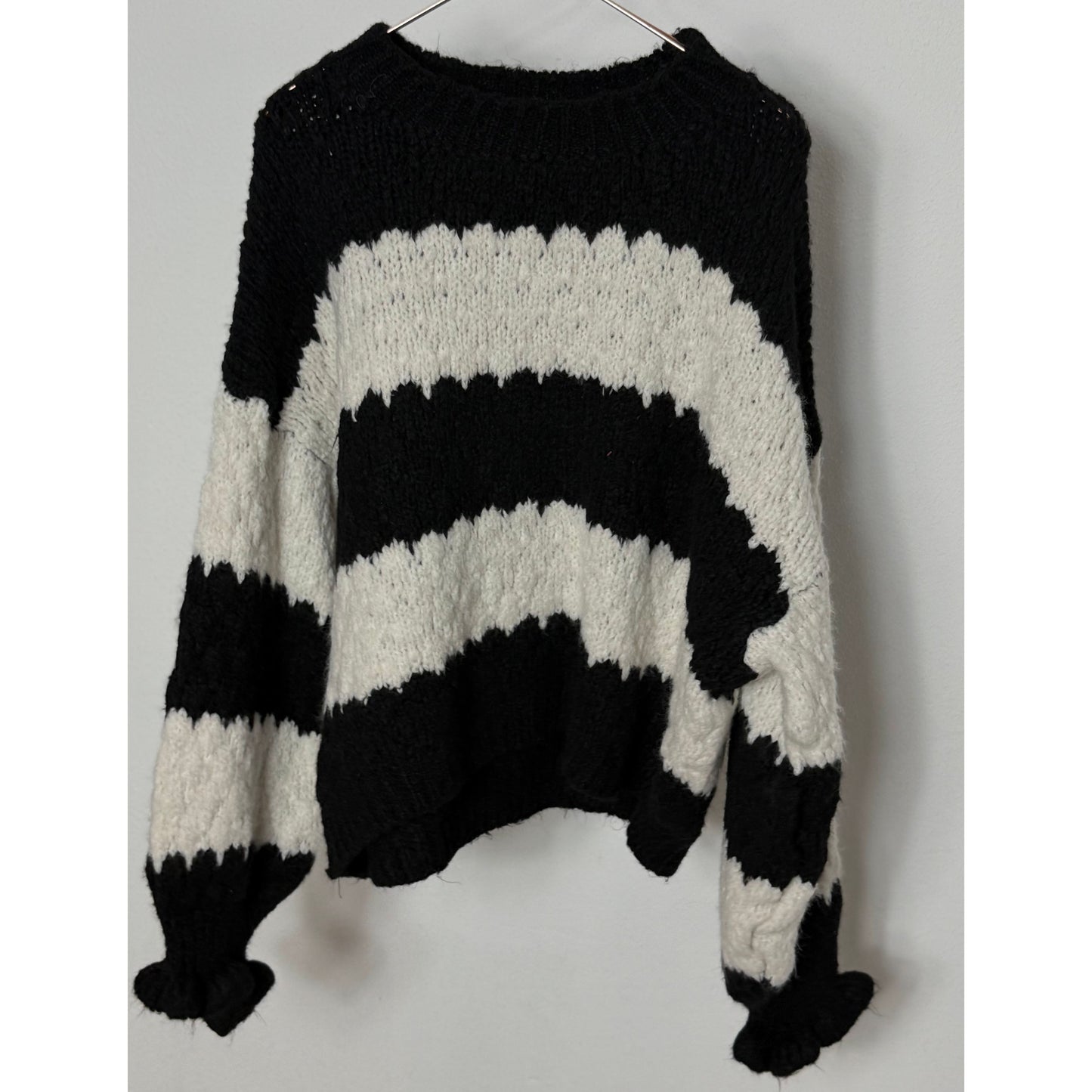 Strickpullover - schwarz weiß