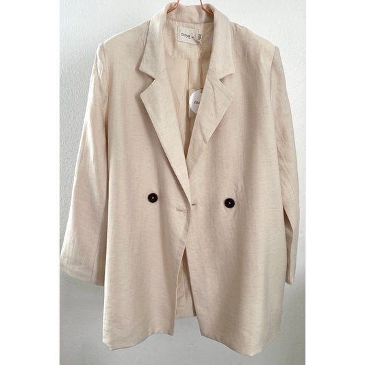 Leinenblazer -beige-