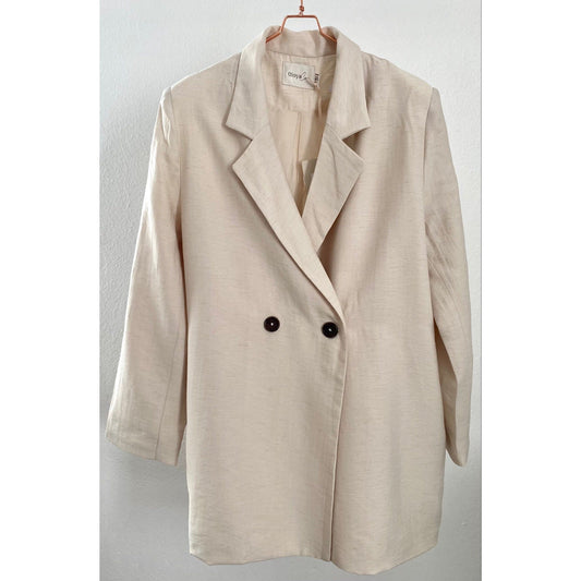 Leinenblazer -beige-