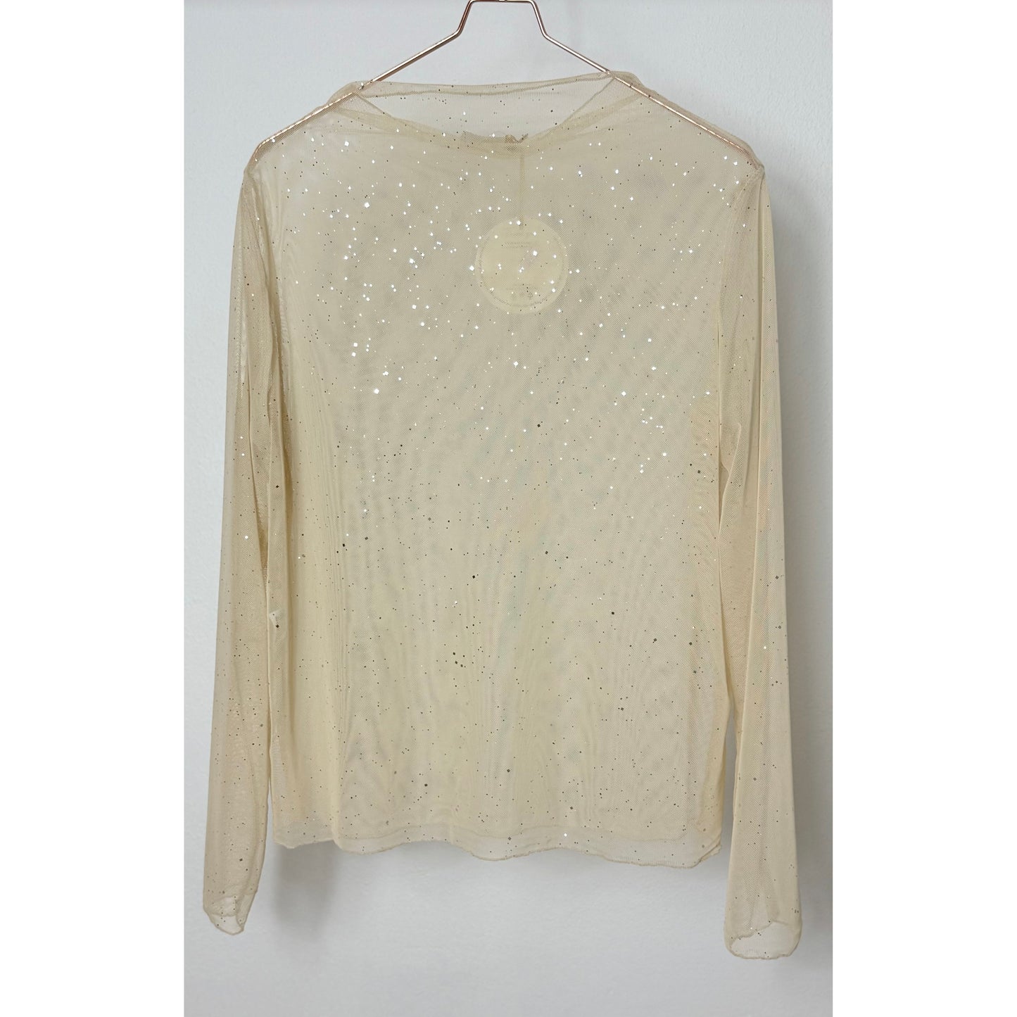 Funkelndes Langarmshirt - transparent beige