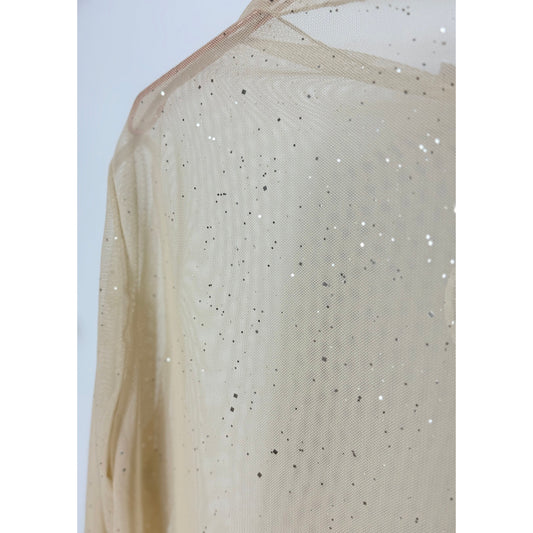 Funkelndes Langarmshirt - transparent beige