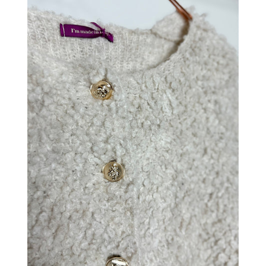 Teddy Strickjacke - beige