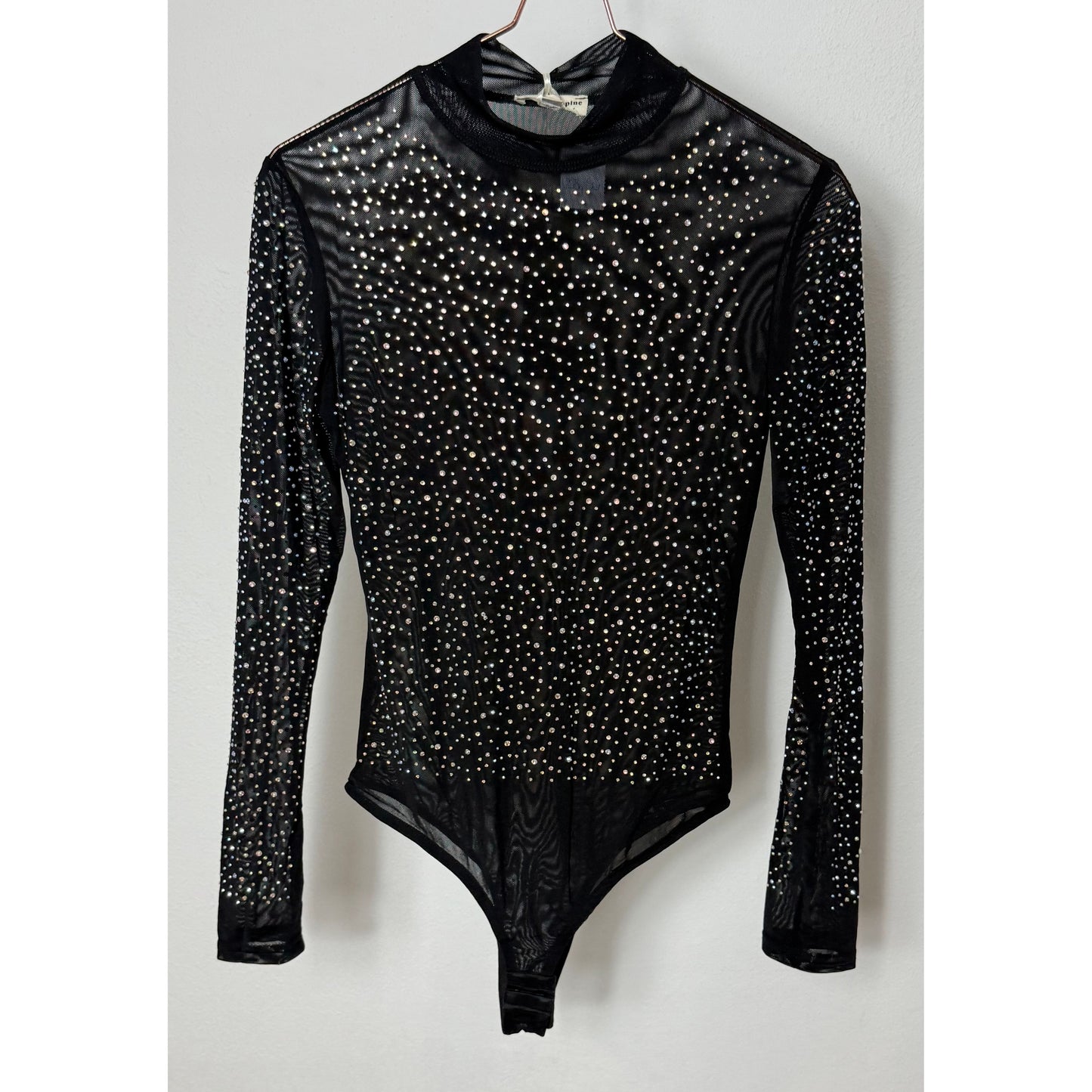 Glitzerbody - schwarz