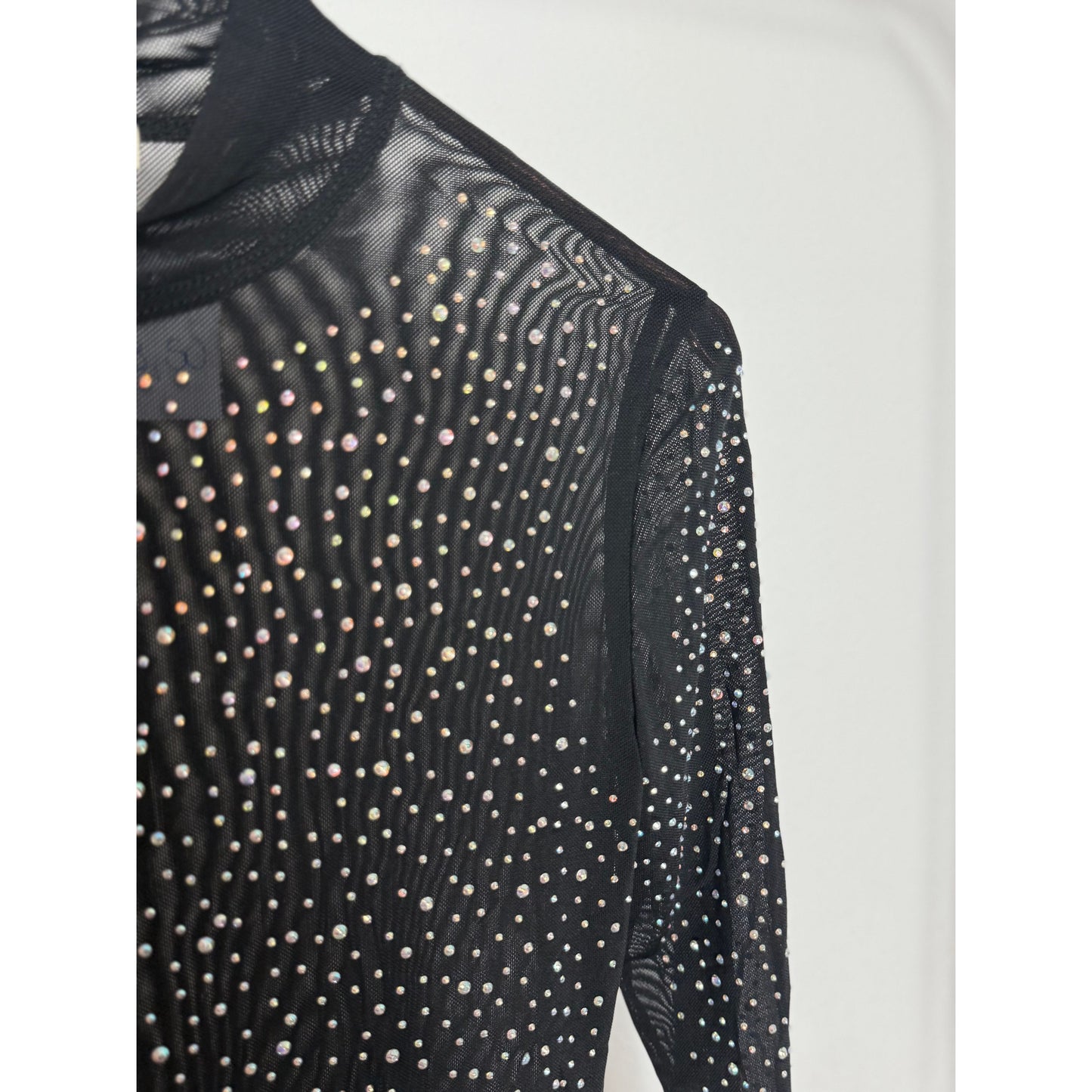 Glitzerbody - schwarz