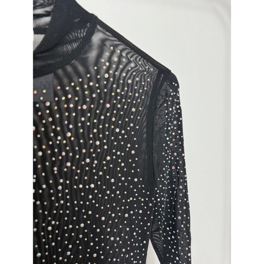 Glitzerbody - schwarz