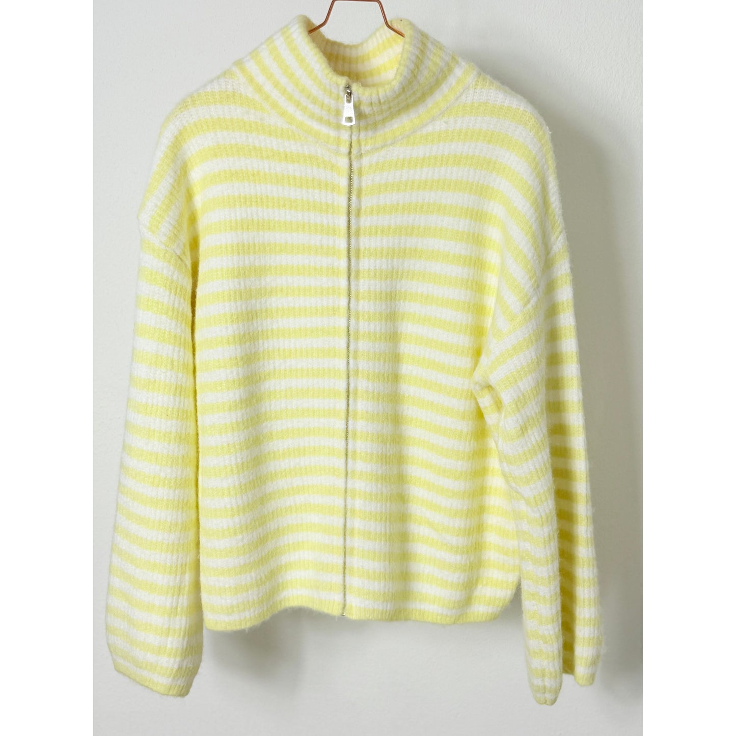 Strickjacke mit Reißverschluss - butter yellow