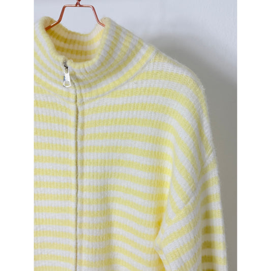 Strickjacke mit Reißverschluss - butter yellow