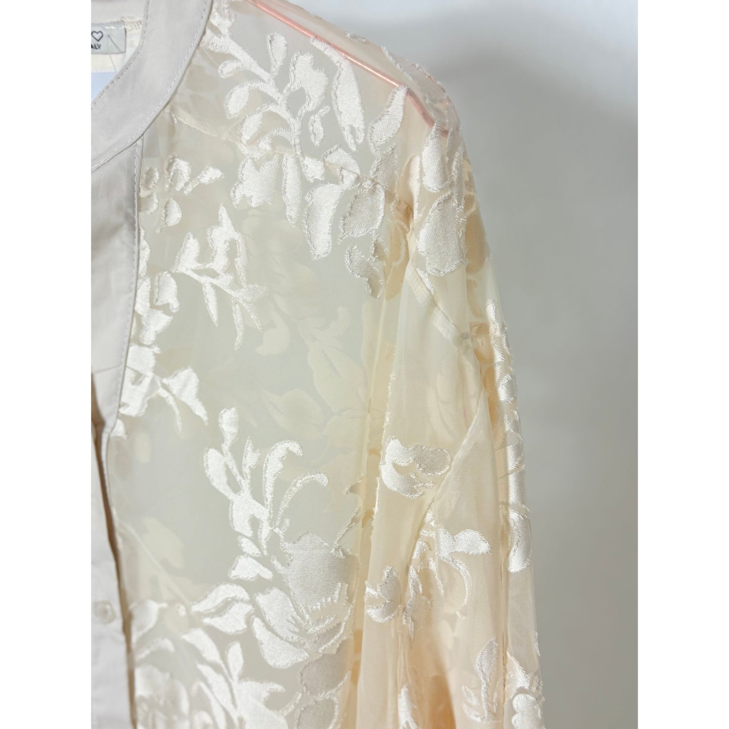 Florale transparente Bluse - champagne