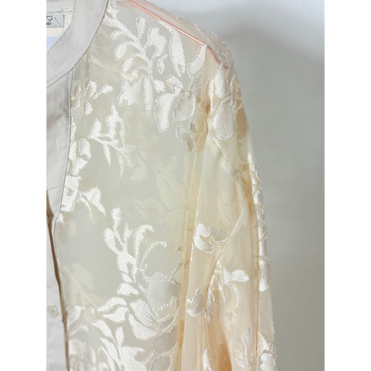 Florale transparente Bluse - champagne