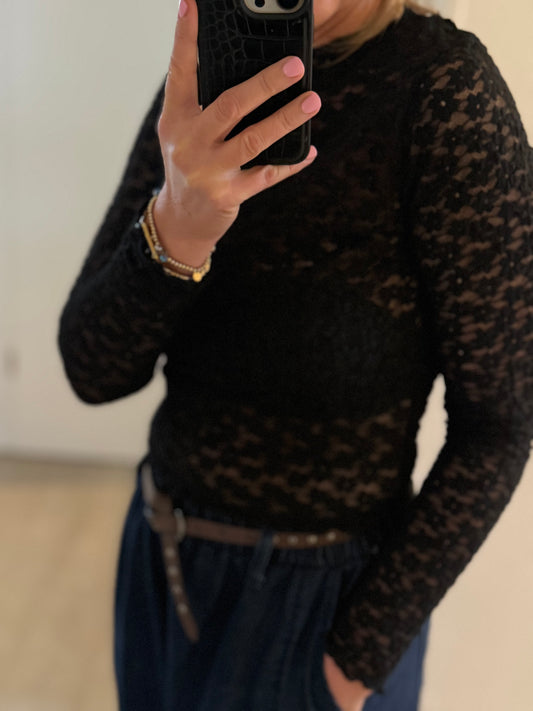 Laceshirt -schwarz-