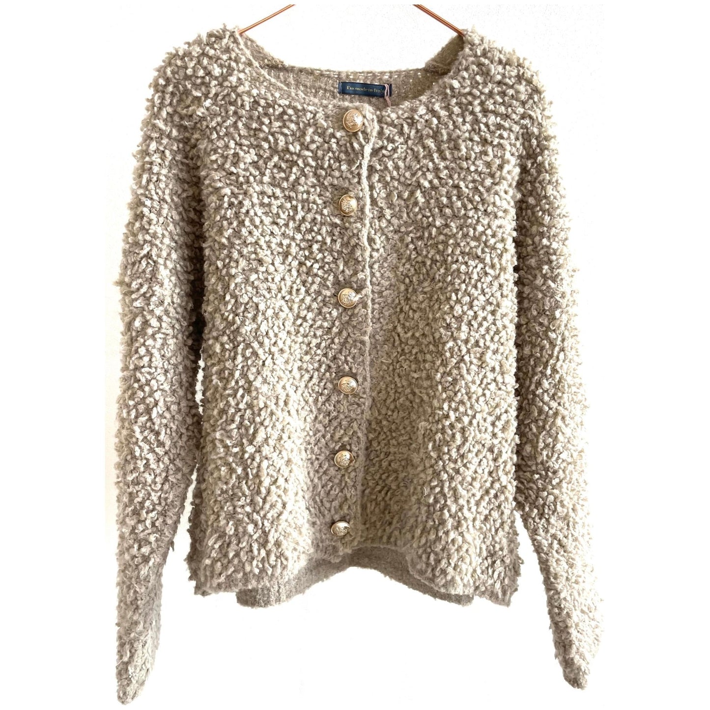 Teddy Strickjacke -taupe-