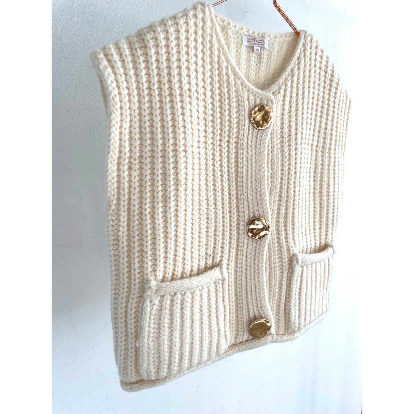 Strickweste Grobstrick -creme-