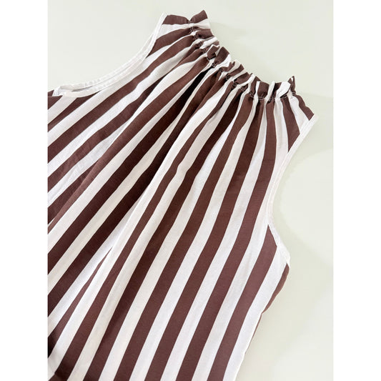 Kleid mit Streifen - braun