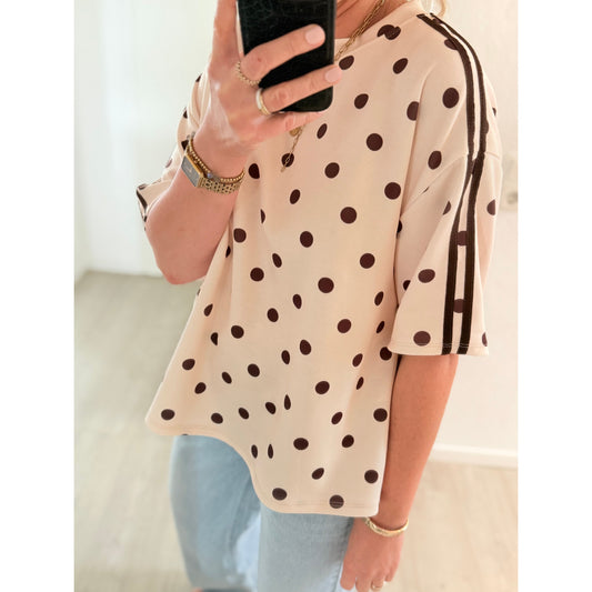 Polka Dot T-Shirt - dunkelbraun