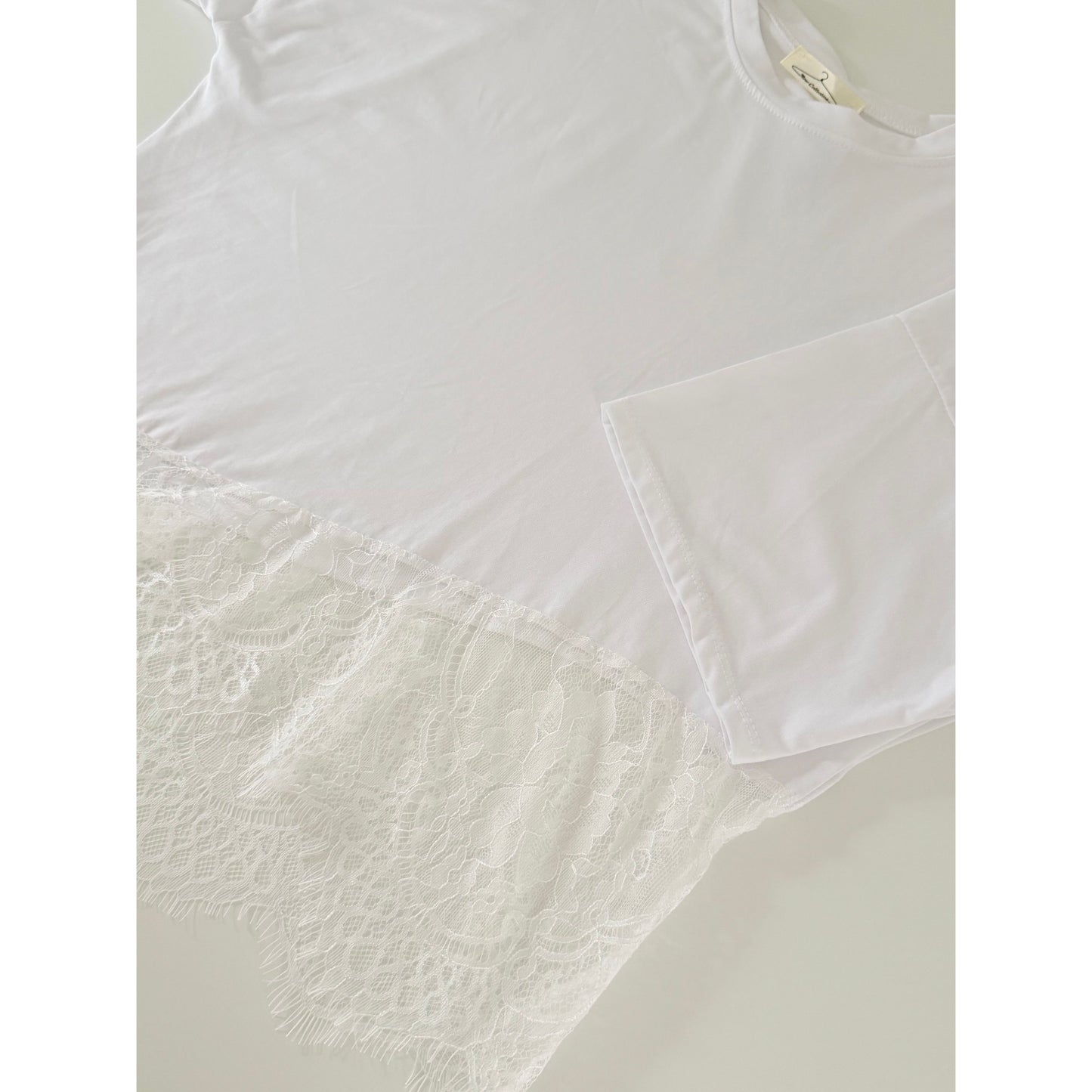 T-Shirt mit Lace - weiß