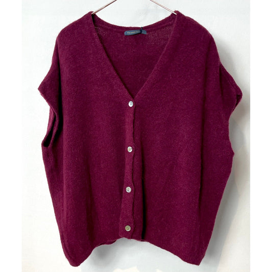 Oversize Strickweste -bordeaux-