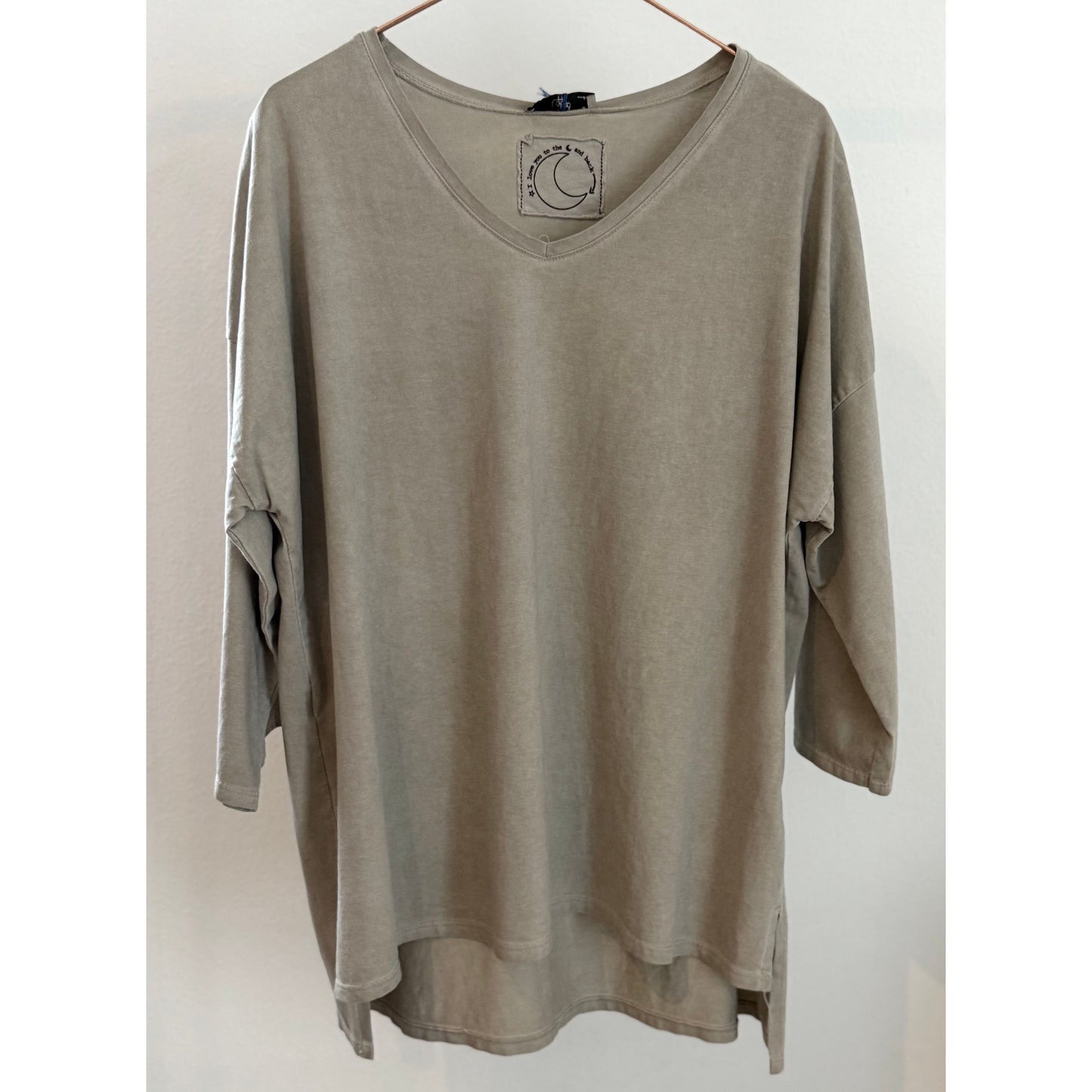 T-Shirt mit 3/4 Ärmel - grau