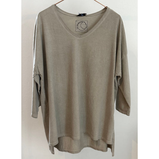 T-Shirt mit 3/4 Ärmel - grau