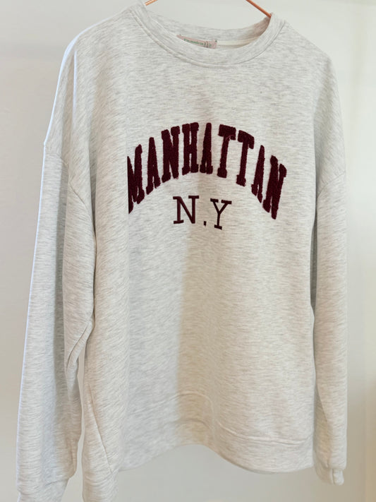 Sweater "Manhattan N.Y" - hellgrau