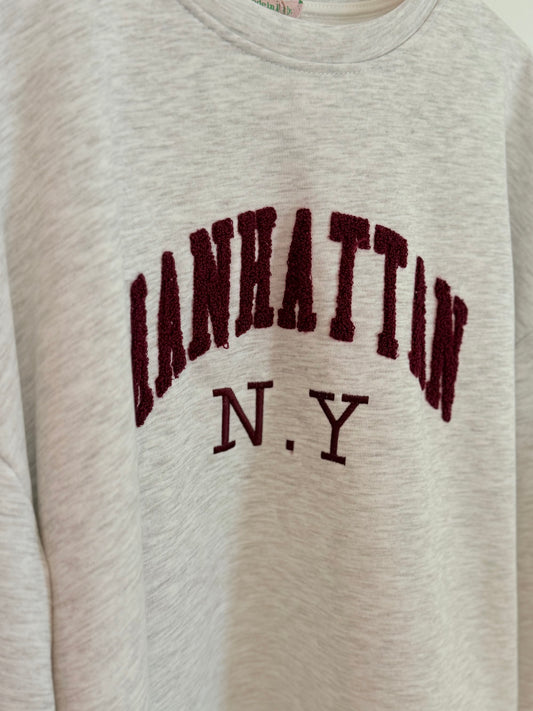 Sweater "Manhattan N.Y" - hellgrau
