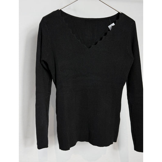 Shirt mit Zick Zack - schwarz