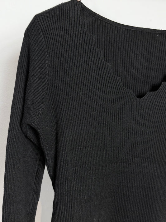 Shirt mit Zick Zack - schwarz