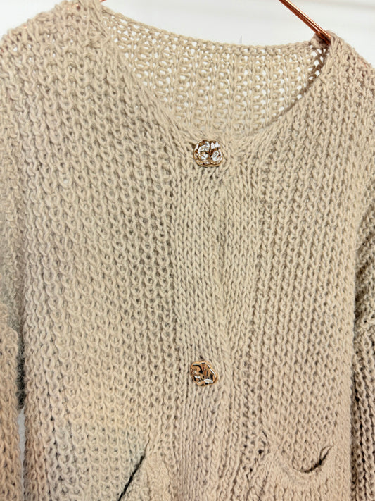 Strickjacke - taupe