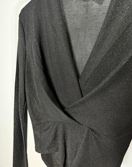 Body mit Schimmer - schwarz